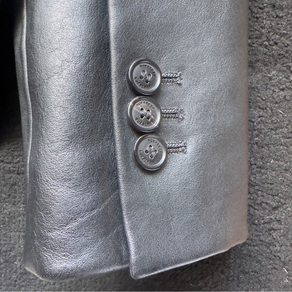 Burberry Black Leather Tuxedo Jacket - Picture 6 of 12